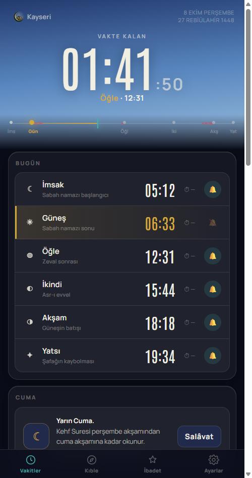 Beş Vakit ekran görüntüsü 1